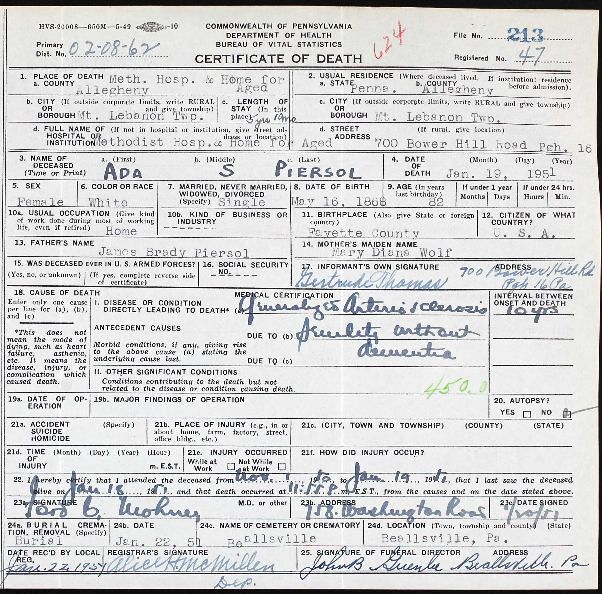 death certificate